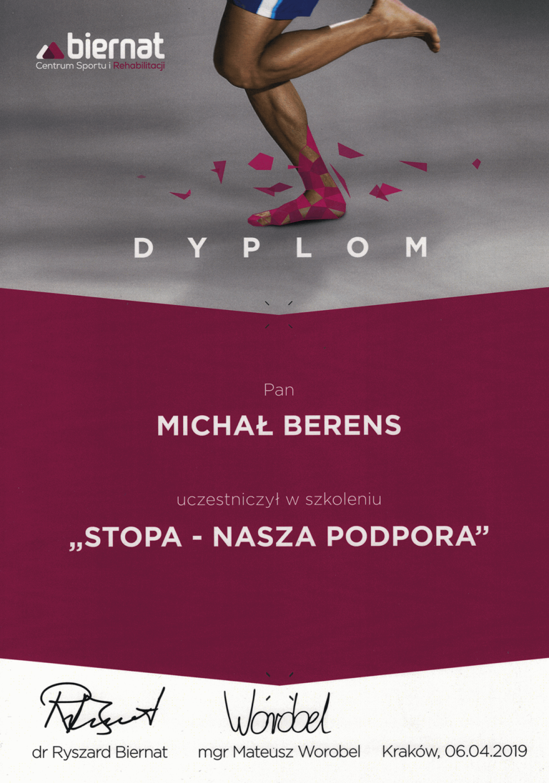 trening medyczny stopa