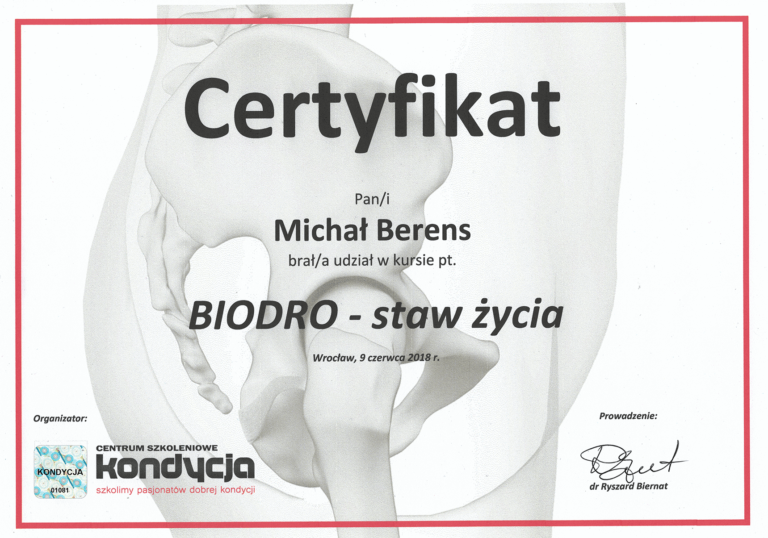trening medyczny biodro